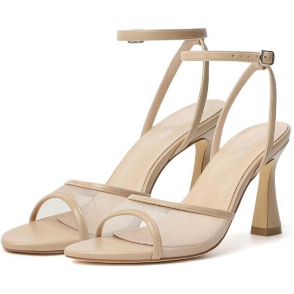 High Heels for Women Nude Mesh - Picture 1 of 7